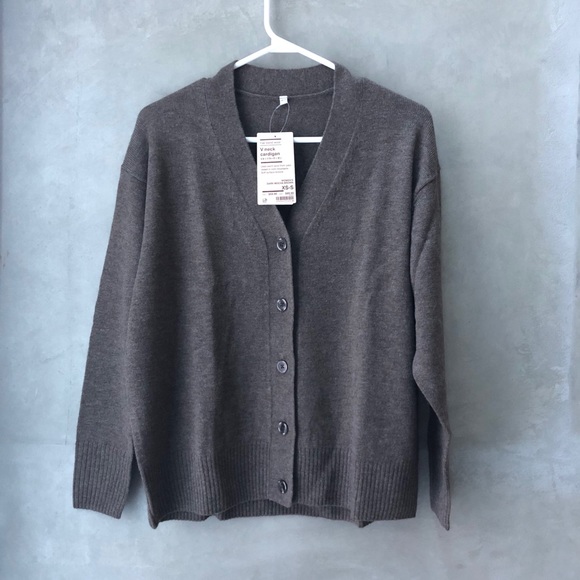 MUJI - Womens Yak Blend Wool V Neck Cardigan Brown - Picture 5 of 5